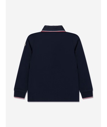 Moncler Enfant Boys Long Sleeve Polo Shirt in Navy pour bénéficier 