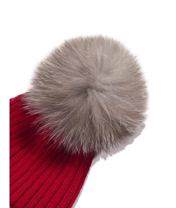 Moncler Enfant Girls Wool Pom Pom Hat in Red 2024