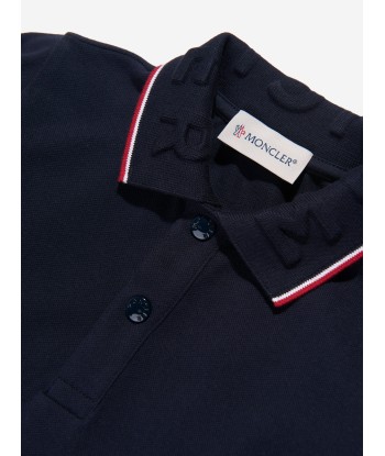 Moncler Enfant Boys Long Sleeve Polo Shirt in Navy pour bénéficier 