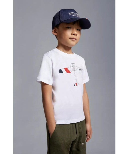 Moncler Enfant Boys Logo T-Shirt in White En savoir plus