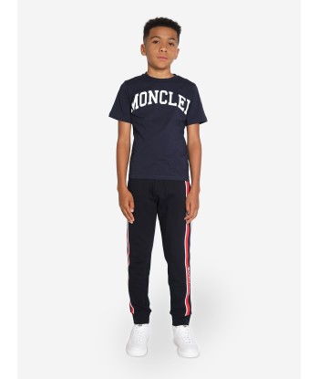 Moncler Enfant Boys Logo Print T-Shirt in Navy l'évolution des habitudes 