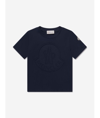 Moncler Enfant Boys Logo T-Shirt in Navy Comparez plus de prix