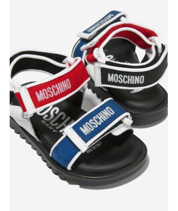 Moschino Boys Triple Strap Logo Print Sandals Vous souhaitez 