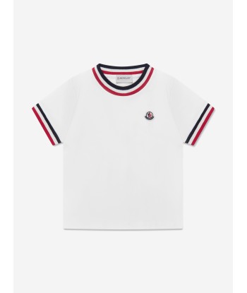 Moncler Enfant Boys Logo T-Shirt in Ivory Par le système avancé 