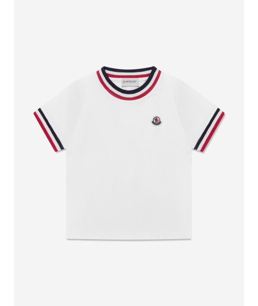 Moncler Enfant Boys Logo T-Shirt in Ivory Par le système avancé 