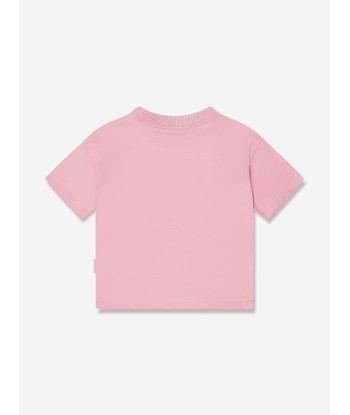 Moncler Enfant Girls Logo Print T-Shirt in Pink de l' environnement