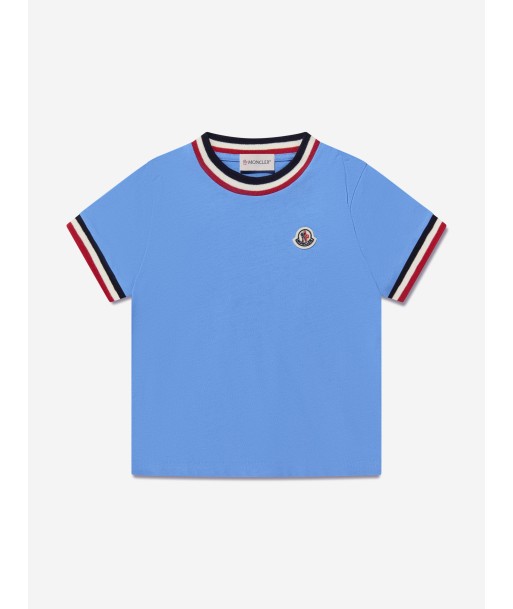 Moncler Enfant Boys Logo T-Shirt in Blue l'achat 