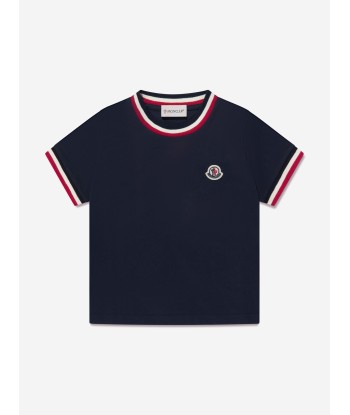 Moncler Enfant Boys Logo T-Shirt in Navy rembourrage situé sous