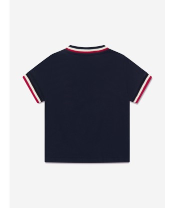 Moncler Enfant Boys Logo T-Shirt in Navy rembourrage situé sous