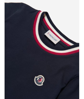 Moncler Enfant Boys Logo T-Shirt in Navy rembourrage situé sous