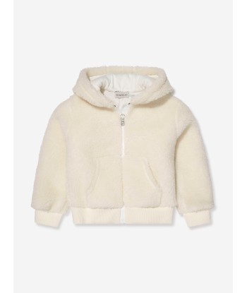 Moncler Enfant Boys Shearling Zip Up Top in Cream de technologie