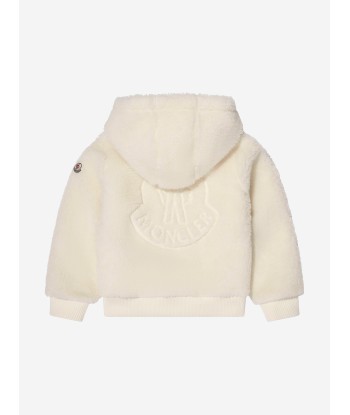 Moncler Enfant Boys Shearling Zip Up Top in Cream de technologie