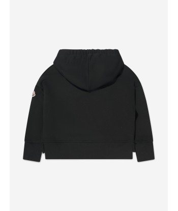 Moncler Enfant Girls Logo Print Hoodie in Black du meilleur 