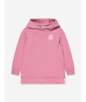 Moncler Enfant Girls Hooded Sweater Dress in Pink Les magasins à Paris et en Île-de-France