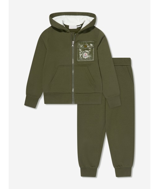 Moncler Enfant Boys Logo Pocket Tracksuit in Green outlet