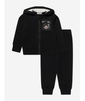 Moncler Enfant Boys Logo Pocket Tracksuit in Black Livraison rapide