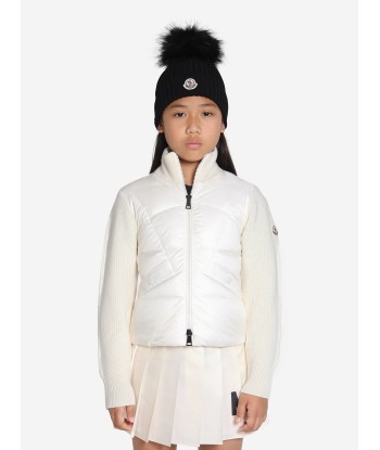 Moncler Enfant Girls Down Padded Cardigan in Ivory le concept de la Pate a emporter 