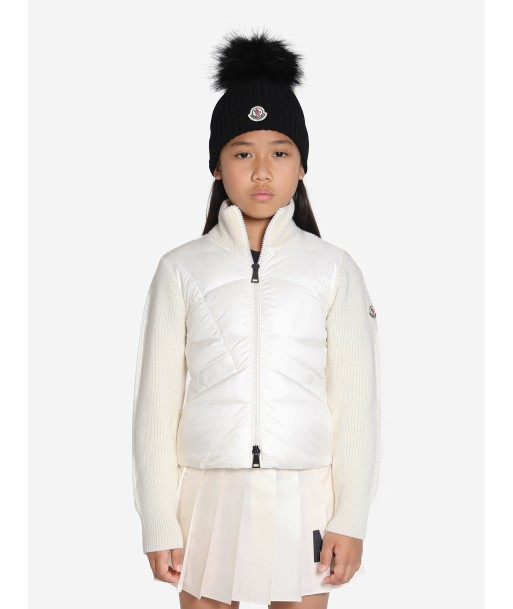 Moncler Enfant Girls Down Padded Cardigan in Ivory le concept de la Pate a emporter 