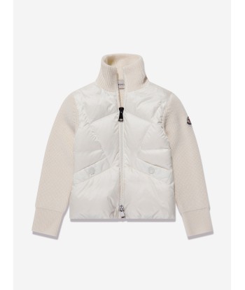 Moncler Enfant Girls Down Padded Cardigan in Ivory le concept de la Pate a emporter 