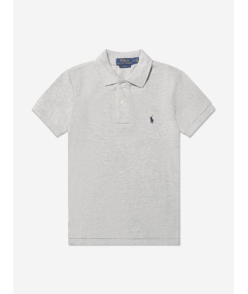 Ralph Lauren Boys Custom Fit Polo Shirt in Grey Fin de série