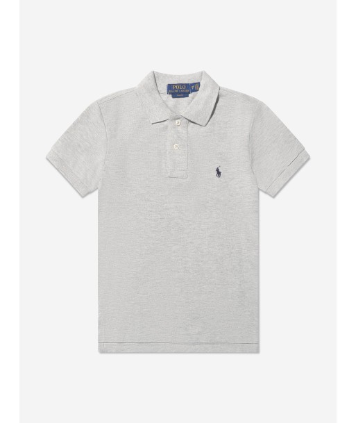 Ralph Lauren Boys Custom Fit Polo Shirt in Grey Fin de série