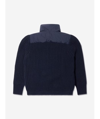 Moncler Enfant Boys Down Padded Cardigan in Navy JUSQU'A -70%! 