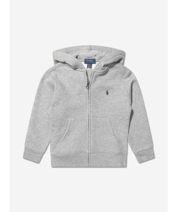 Ralph Lauren Boys Logo Zip Up Top in Grey Les magasins à Paris et en Île-de-France