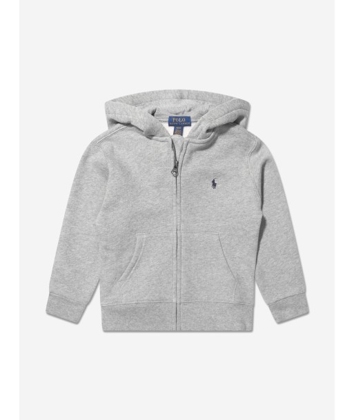 Ralph Lauren Boys Logo Zip Up Top in Grey Les magasins à Paris et en Île-de-France