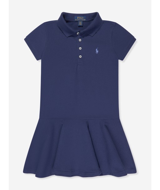 Ralph Lauren Girls Logo Polo Dress in Blue Venez acheter