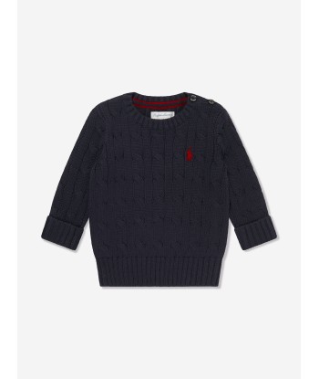 Ralph Lauren Baby Boys Cable Knit Sweater in Navy pour bénéficier 