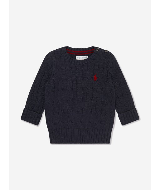 Ralph Lauren Baby Boys Cable Knit Sweater in Navy pour bénéficier 