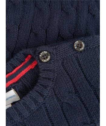 Ralph Lauren Baby Boys Cable Knit Sweater in Navy Comment ça marche