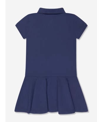 Ralph Lauren Girls Logo Polo Dress in Blue Venez acheter