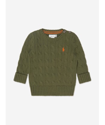 Ralph Lauren Baby Boys Cable Knit Sweater in Green le concept de la Pate a emporter 