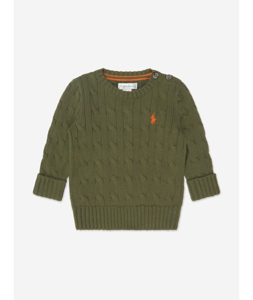 Ralph Lauren Baby Boys Cable Knit Sweater in Green le concept de la Pate a emporter 