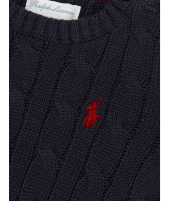 Ralph Lauren Baby Boys Cable Knit Sweater in Navy pour bénéficier 