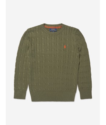 Ralph Lauren Boys Cable Knit Sweater in Green le des métaux précieux