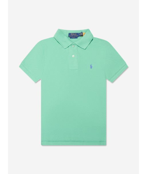 Ralph Lauren Boys Slim Fit Polo Shirt in Green de votre