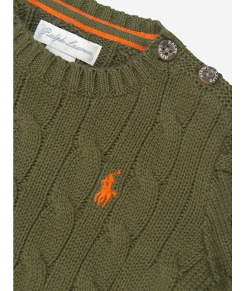 Ralph Lauren Baby Boys Cable Knit Sweater in Green le concept de la Pate a emporter 