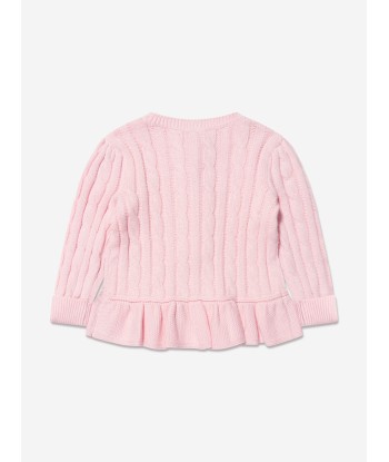 Ralph Lauren Baby Girls Peplum Cardigan in Pink destockage