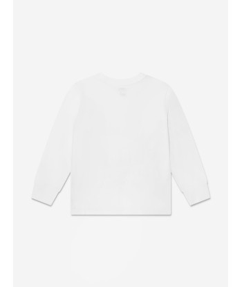 Ralph Lauren Boys Long Sleeve T-Shirt in White Dans la société mordern