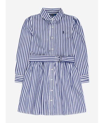 Ralph Lauren Girls Striped Shirt Dress in Navy Comparez et commandez 