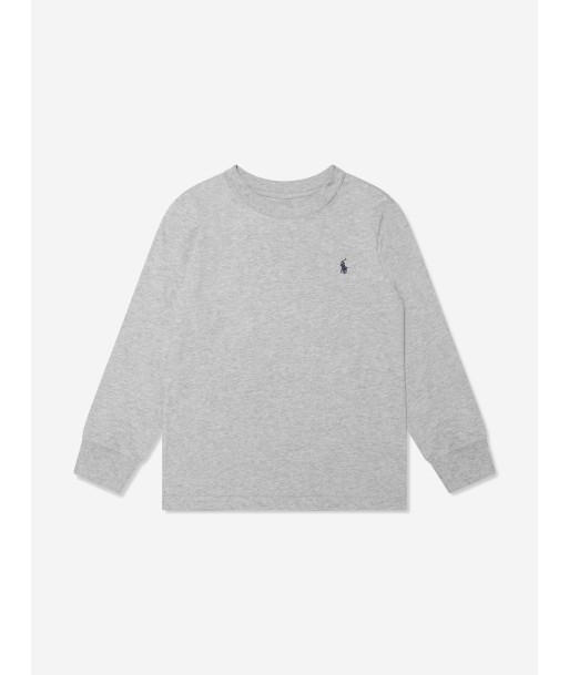 Ralph Lauren Boys Long Sleeve T-Shirt in Grey En savoir plus