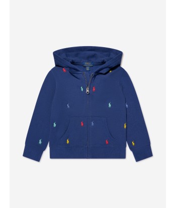 Ralph Lauren Boys Logo Zip Up Top in Navy prix