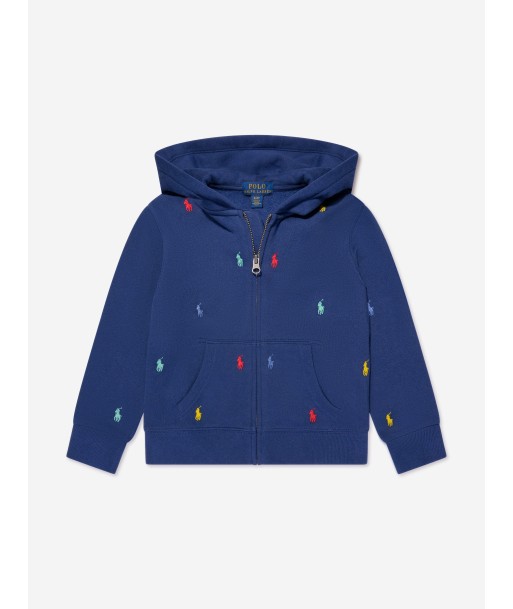 Ralph Lauren Boys Logo Zip Up Top in Navy prix