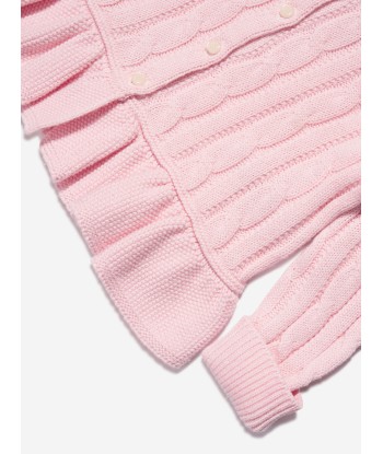 Ralph Lauren Baby Girls Peplum Cardigan in Pink destockage