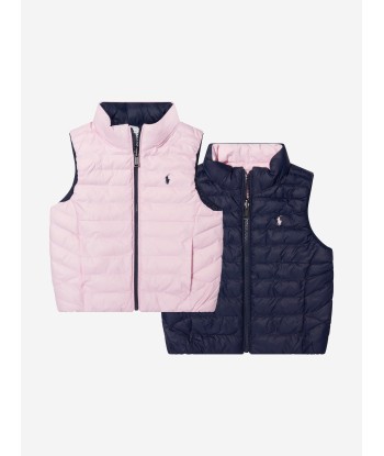 Ralph Lauren Girls Reversible Gilet in Navy vente chaude votre 