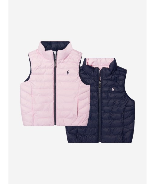 Ralph Lauren Girls Reversible Gilet in Navy vente chaude votre 