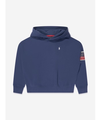 Ralph Lauren Girls Polo Hoodie in Navy Fin de série