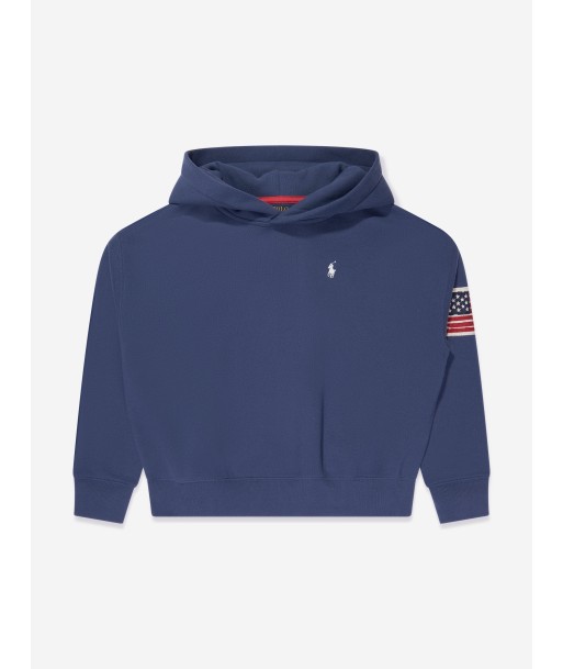 Ralph Lauren Girls Polo Hoodie in Navy Fin de série